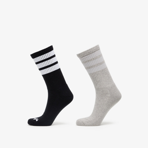 adidas 3-Stripes Crew Socks 2-Pack Black/ Grey
