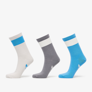 adidas Blue Version Mid-Cut Crew Socks 3-Pack Pearl Grey/ Grey/ Pulse Blue