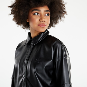 adidas Faux Leather Tracktop Black