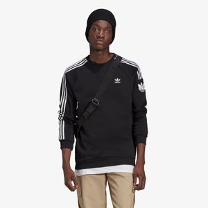 adidas Loungewear Adicolor 3D Trefoil 3-Stripes Crew Sweatshirt Black