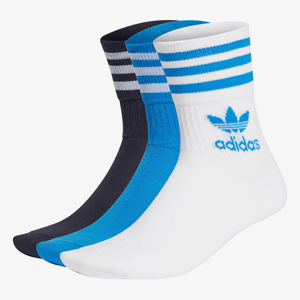 adidas Mid Cut Crew Sock 3-Pack White/ Blue Bird/ Legend Ink