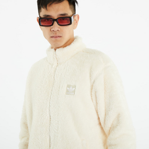 adidas Originals Essentials+ Fluffy Fleece Jacket Wonder White