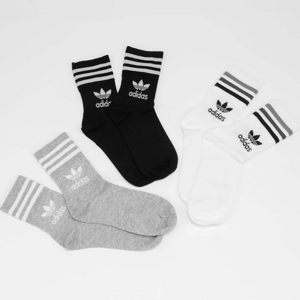 adidas Originals Mid Cut Crew Sock Black/ White/ Gray