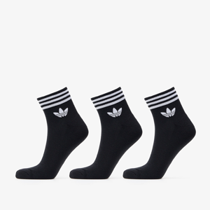 adidas Originals Trefoil Ankle Socks (3 Pairs) Black/ White