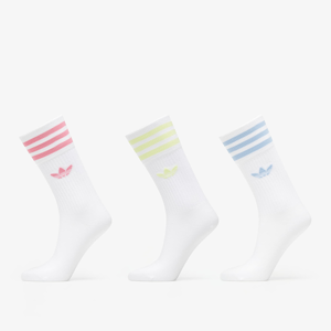 adidas Solid Crew Sock 3-Pack White/ Pulse Yellow/ Rose Tone