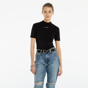 Calvin Klein Jeans Micro Branding Stretch Mock Neck Ck Black
