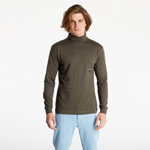 Calvin Klein Jeans Off Placed Ls Roll Neck Tee Black Olive