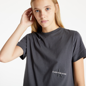 Calvin Klein Jeans Off Placed Monogram Tee Gray Pinstripe