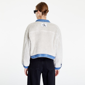 Calvin Klein Jeans Revsersible Crop Sherpa Denim Jacket Denim Light