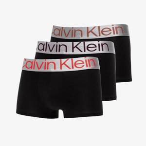Calvin Klein Reconsidered Steel Micro Low Rise Trunk 3-Pack Black/ Orange Odyssey/ Dusty Copper/ Rhone Logo