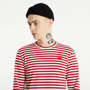 Comme des Garçons PLAY Long Sleeve Tee Red/ White