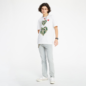 Commes des Garcons Camouflage Double Heart TEE White