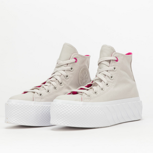Converse Chuck Taylor All Star Lift 2X Hi Pale Putty/ Prime Pink/ White
