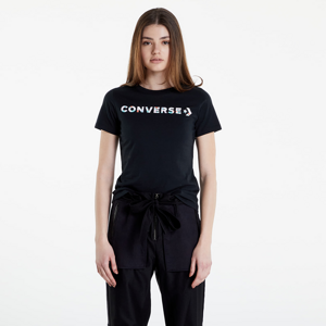 Converse Floral Logo Graphic Tee Black Black Stone Washed No Length