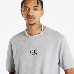 C.P. Company Light Fleece Short Sleeve Sweatshirt Grey Melange