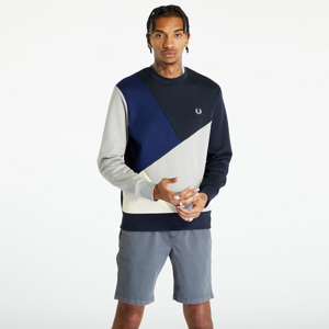 Fred Perry Abstract Colour Block Sweatshirt Navy
