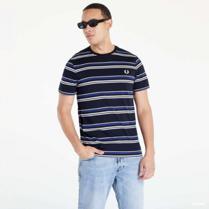 FRED PERRY Fine Stripe T-Shirt Navy