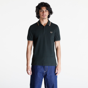 FRED PERRY Twin Tipped Polo Short Sleeve Tee Night Green/ Warm Grey/ Light Rust