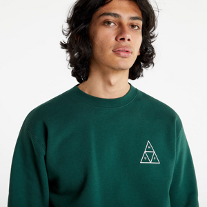 HUF Essentials Triple Triangle Crew Forest Green
