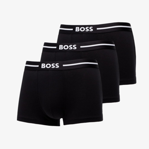 Hugo Boss Stretch-Cotton Trunks With Logo Stripe 3-Pack Black