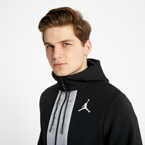 Jordan Air Men’s Fleece Full-Zip Hoodie Black/ White/ Black/ White