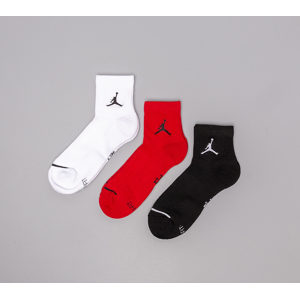 Jordan Everyday Max 3 Pair Ankle Socks Black/ White/ Gym Red