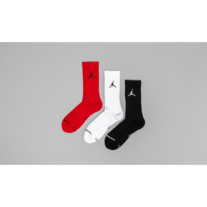 Jordan Jumpman 3 Pack Crew Socks Black/ White/ Gym Red
