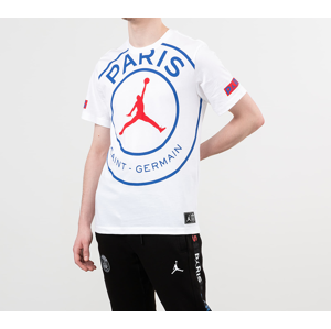 Jordan Paris Saint-Germain Logo Tee White/ Game Royal/ University Red