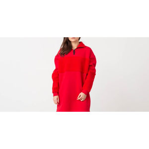 Lazy Oaf Fleece Panel Sweater Dress Red