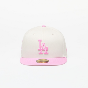 New Era Los Angeles Dodgers White Crown 59FIFTY Fitted Cap Ivory/ Pink