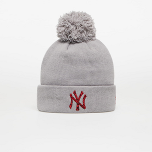 New Era New York Yankees Infill Bobble Beanie Hat Grey