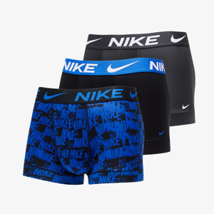 Nike Dri-FIT Essential Micro Trunk 3-Pack Royal Logo Print/ Dark Grey/ Black/ Royal Blue