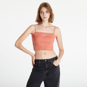 Nike NSW Essential Ribbed Crop Top Madder Root/ White