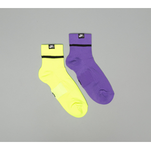 Nike Sneaker Sox Ankle 2 Pair - Hi Viz Multi-Color