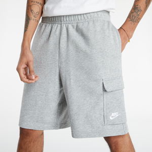 Nike Sportswear Club Men's French Terry Cargo Shorts Dk Grey Heather/ Matte Silver/ White