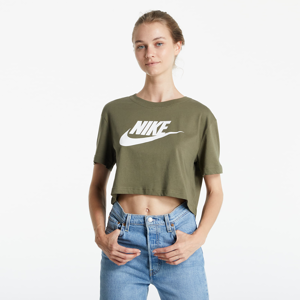 Nike Sportswear Essential Women's Cropped T-Shirt Medium Olive/ White