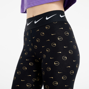 Nike Sportswear W Printed High-Waisted Leggings Black/ Metallic Gold