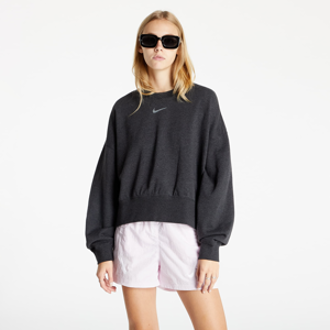 Nike Sportswear Women's Fleece Crew Black Heather/ White