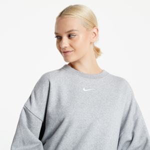 Nike Sportswear Women's Oversized Fleece Crew Dk Grey Heather/ Base Grey/ White