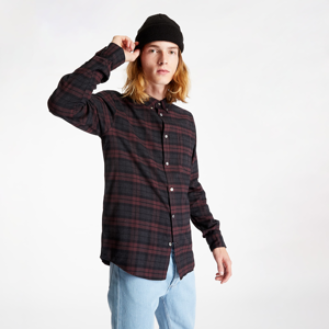 Norse Projects Anton Brushed Flannel Check Shirt Eggplant Brown