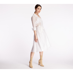 Pietro Filipi Lady's Wrap Dress With Silk White