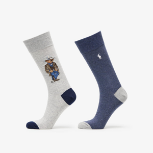 Polo Ralph Lauren Wester Bear Socks 2-Pack Grey/ Blue