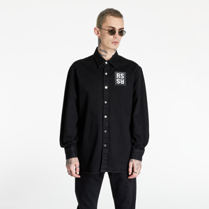 RAF SIMONS Straight Fit Denim Shirt Black