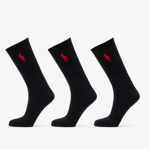 Ralph Lauren Big Pony Crew Socks 3-Pack Black