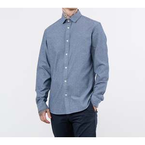 SELECTED Slimmark-Washed Long Sleeve Shirt Dark Blue
