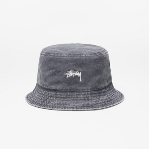 Stüssy Washed Stock Bucket Hat Charcoal