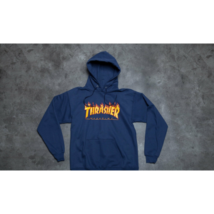 Thrasher Flame Logo Hoodie Navy Blue