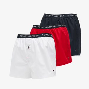 Tommy Hilfiger Recycled Essentials 3 Pack Woven Boxer Desert Sky/ White/ Primary Red