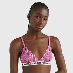 Tommy Hilfiger Unlined Lace Triangle Bra Pink Armour