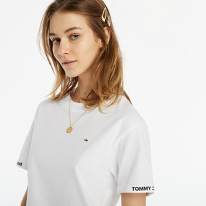 Tommy Jeans Crop Branded Tee White